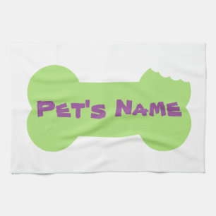 Green Bone personalized Dog Kitchen Towel