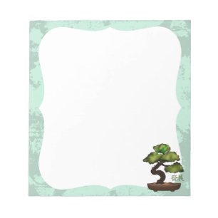 Green Bonsai grunge background 'Growth' Notepad