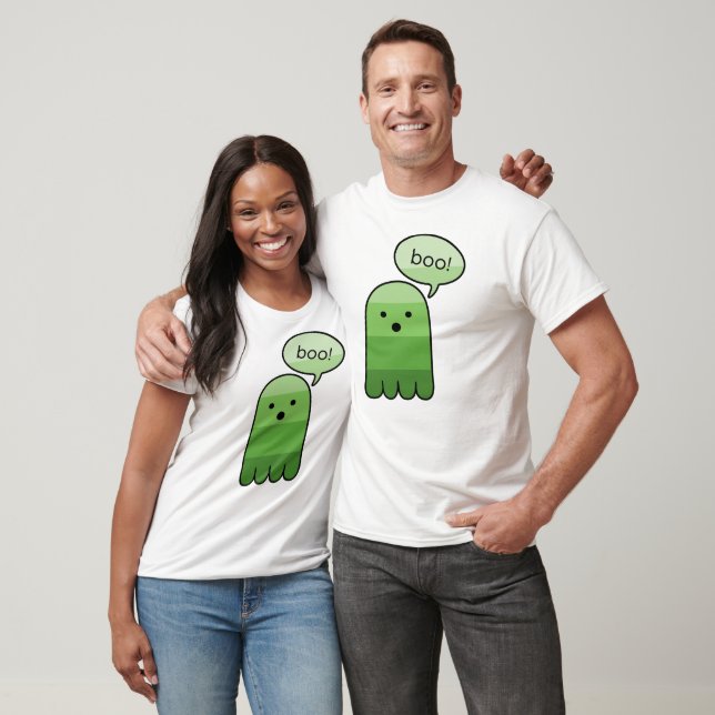 Green Boo Ghost Halloween T-Shirt (Unisex)