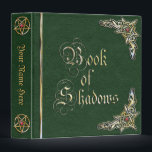 Green Book of Shadows Binder<br><div class="desc">The Book of Shadows is used to store information you'll need in your magical tradition. Green background with pentagram pentacle and triquetra and ruby design print.</div>