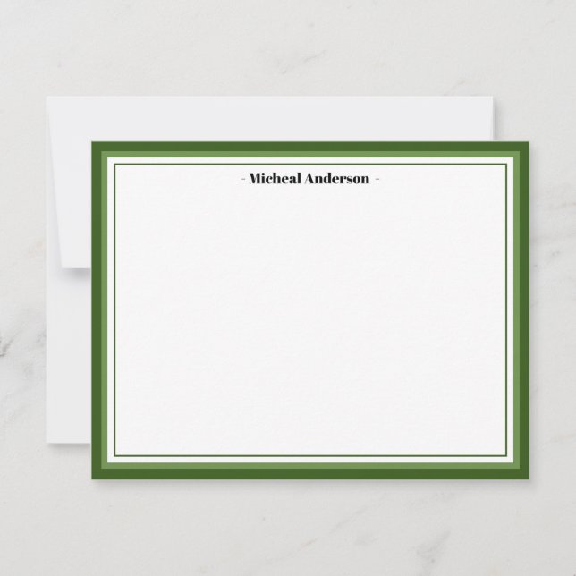 Green Border Classic Personalized  Card (Front)