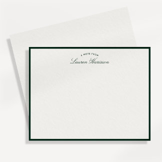 Green Border Elegant Modern Stationery Note Card
