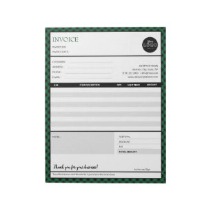 Green Border Minimalist Business Invoice Template Notepad