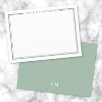 Green Border Minimalist Name Monogram