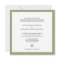 Green border square traditional wedding invitation