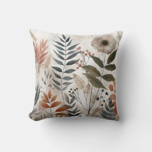 Green Botanical Abstracts Floral Inspiration Throw Pillow