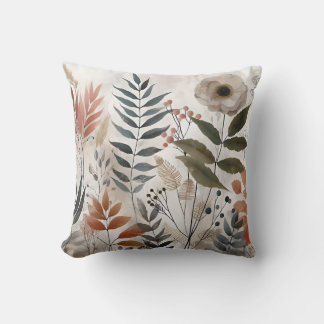 Green Botanical Abstracts Floral Inspiration Throw Pillow
