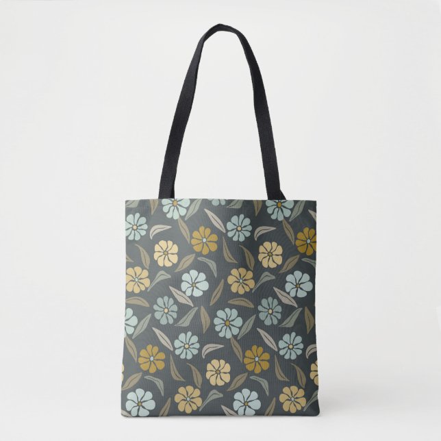 Green Botanical Bloom Tote (Front)