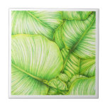 Green Botanical Ceramic Tile<br><div class="desc">A lovely Garden Leaves Illustration Ceramic Tile designed to decorate any space and bring a touch of nature and relaxation to your home.</div>