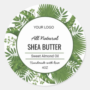 Green botanical leaf circle Sticker