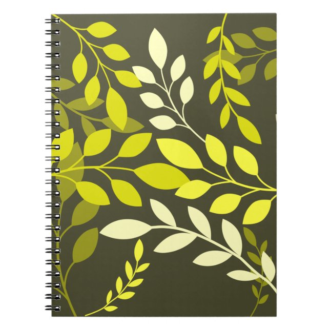 Green Botanical Leaves Notebook (Front)