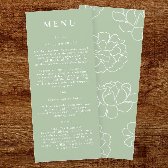 Green Botanical Modern Mariage Menu (Créateur téléchargé)