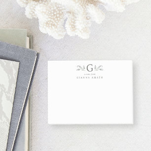 Green Botanical Monogram & Name Post-it Notes