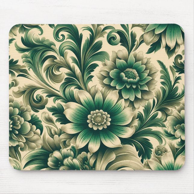Green Botanical Mouse Pad (Front)