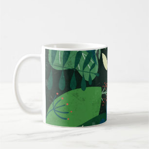 Green Botanical: Tropical Leaves Illustration Coffee Mug
