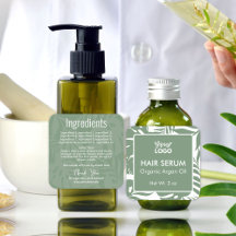 Green Botanical Tropical Leaves Ingredients Label