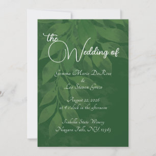 Green Botanical Wedding Invitation