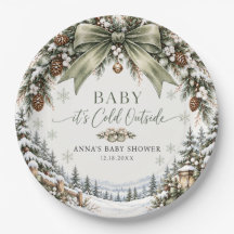 Green Bow Baby It's Cold Outside Baby Shower
