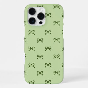 Green Bow Pattern Coquette Girly Spring Summer  iPhone 16 Pro Max Case