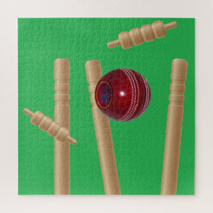 Green Bowled At Cricket, Jigsaw Puzzle