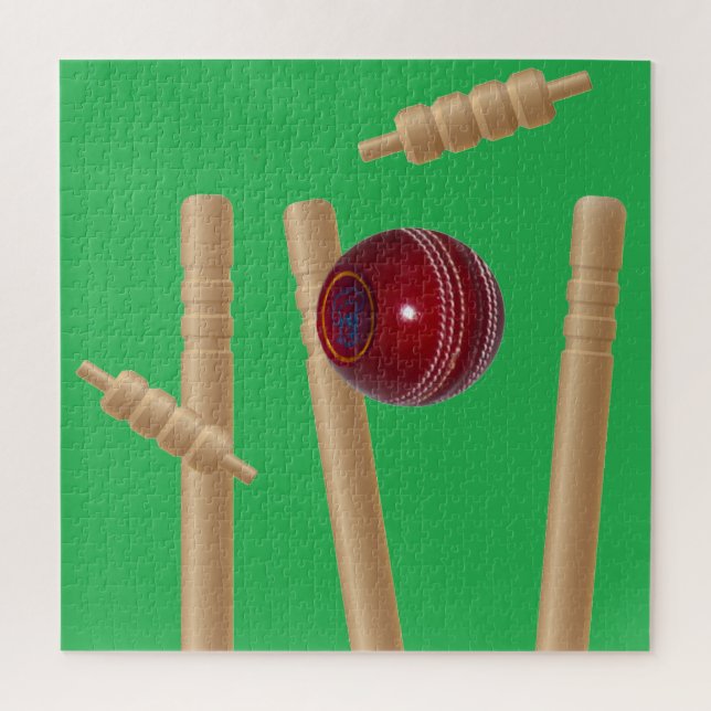 Green Bowled At Cricket, Jigsaw Puzzle (Vertical)
