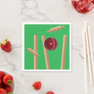 Green Bowled At Cricket, Napkin