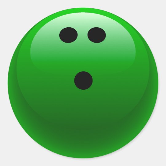 Green Bowling Ball Classic Round Sticker