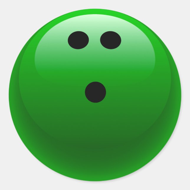 Green Bowling Ball Classic Round Sticker (Front)
