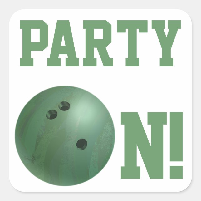 Green Bowling Ball Party sur Sticker (Devant)