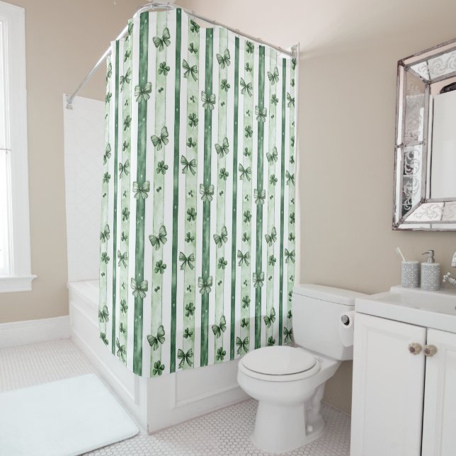 Green Bows, Clover Motifs & Striped Pattern (In Situ)