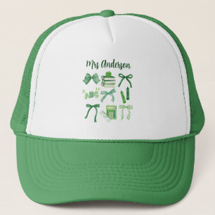 Green Bows Elementary Teacher St Patrick's Day  Trucker Hat