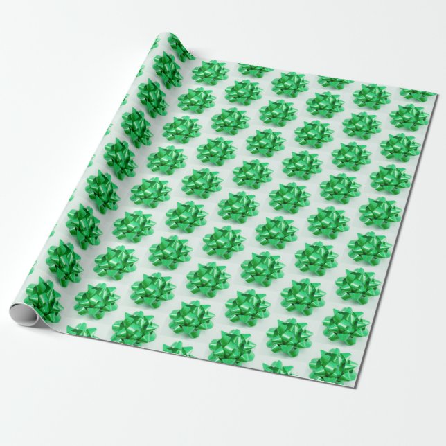 Green bows wrapping paper (Unrolled)