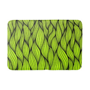 Green Braids Pattern Bath Mat