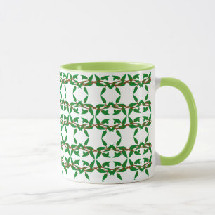 Green Branch Pattern Coffee Tea Mug Cup