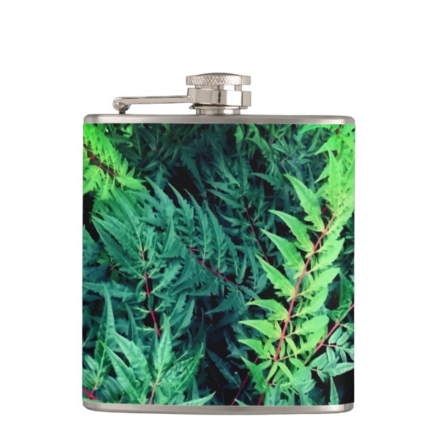 Green branches  hip flask (Front)