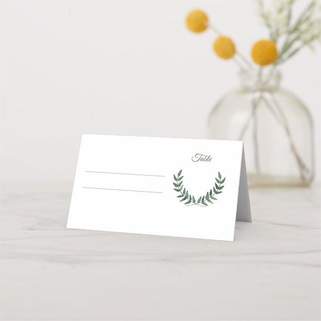 Green Branches Place Cards (Front)