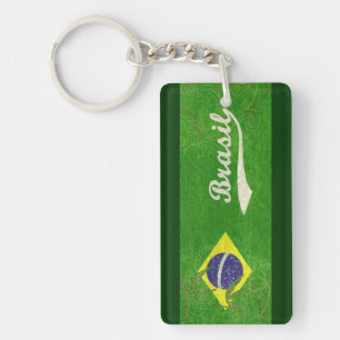 Green Brazil Flag Keychain