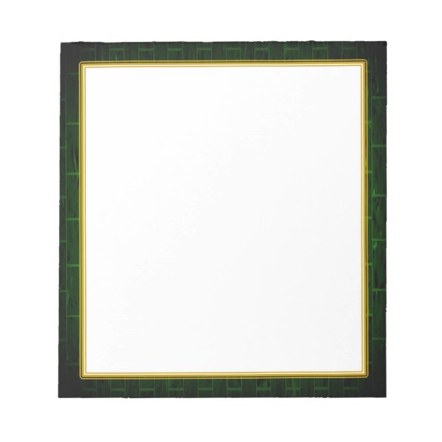 Green Brick on White Small Note Pad (Front)