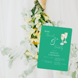 Green Bridal Brunch & Bubbly Shower Invitation