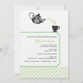 Green Bridal Shower Invitation - Tea