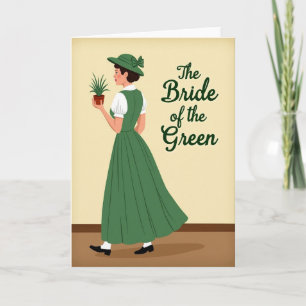 Green Bride Elegant Woman Card