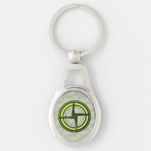 Green Brigid's Cross on Green Keychain