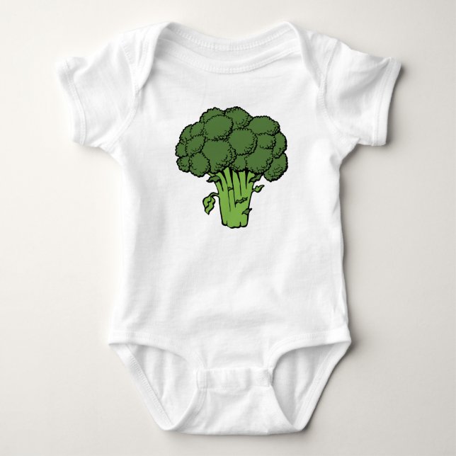 Green Broccoli Baby Bodysuit (Front)