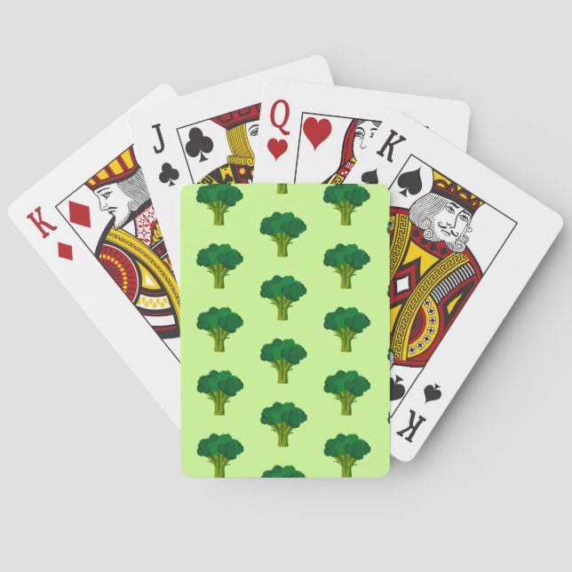 Green Broccoli Vegetable Healthy Eating Veggie Playing Cards (Back)