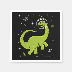 Green Brontosaurus Dinos In Space Napkin