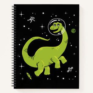 Green Brontosaurus Dinos In Space Notebook