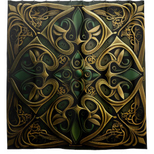 Green Bronze Ornamental Plaid Decoration Pattern