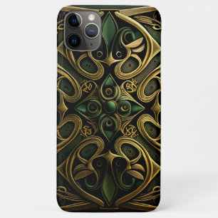 Green Bronze Ornamental Plaid Decoration Pattern iPhone 11 Pro Max Case