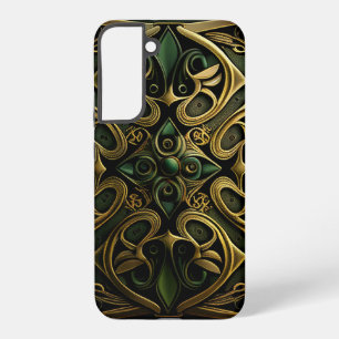 Green Bronze Ornamental Plaid Decoration Pattern Samsung Galaxy Case