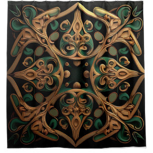 Green Bronze Ornamental Plaid Pattern Decoration